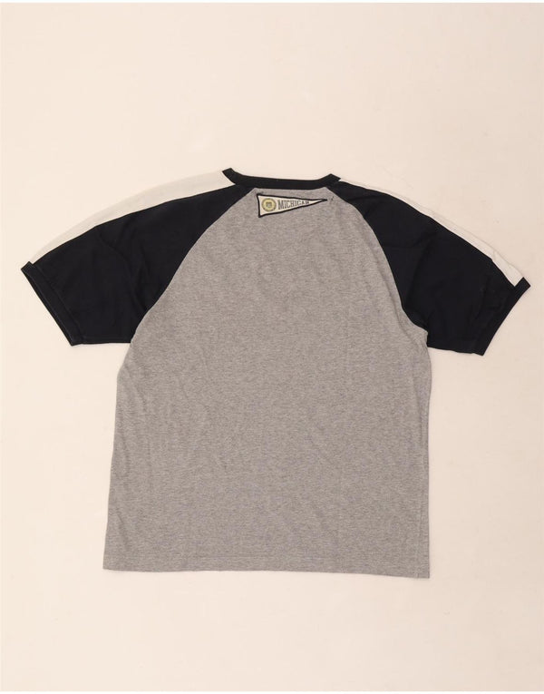 Champion Mens Michigan Graphic T-Shirt Top Medium Grey Colourblock Cotton