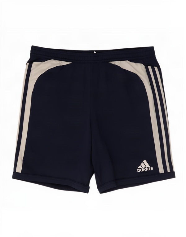 Adidas Womens Climalite Sport Shorts UK 14 Medium Navy Blue Colourblock