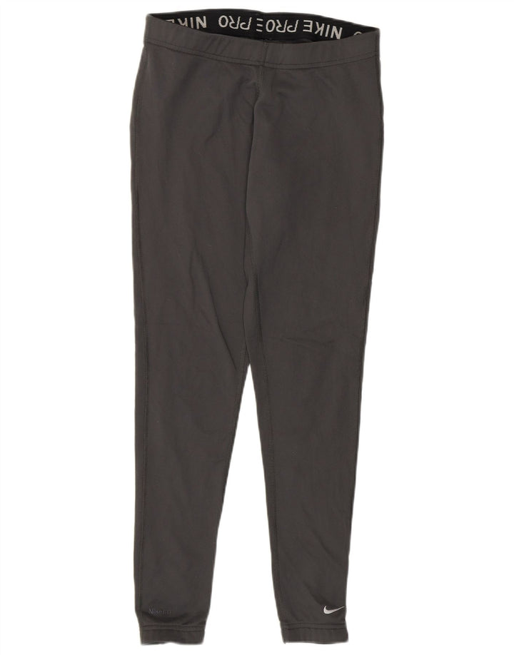 NIKE Womens Fit Dry Leggings US 0/2 XS  Grey Polyester