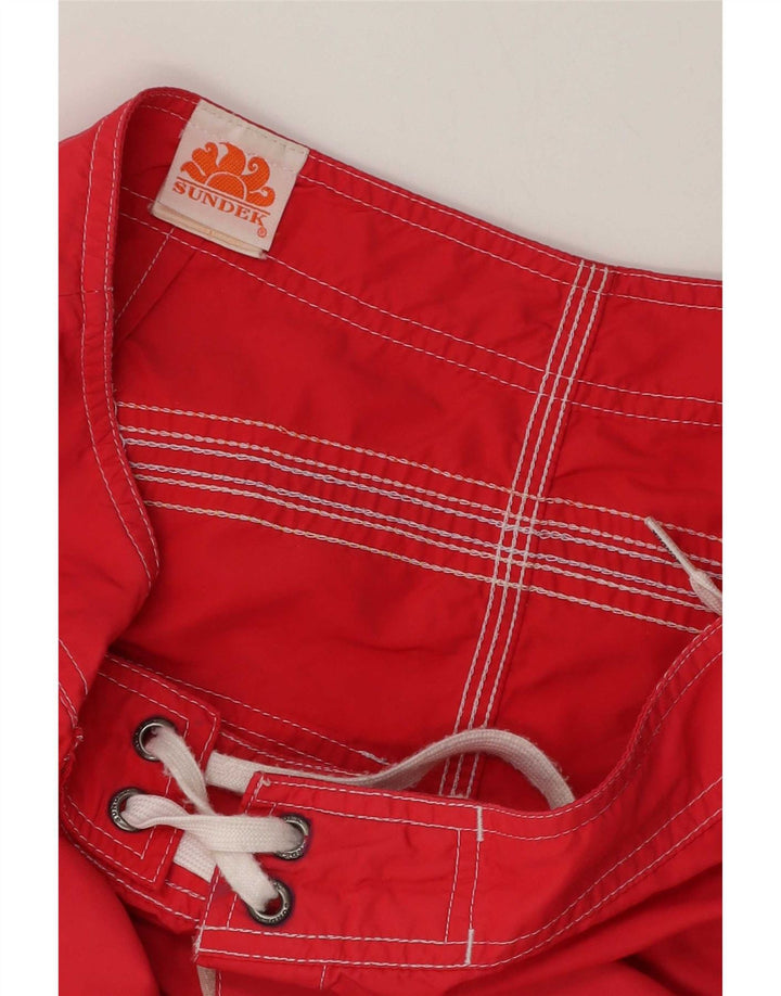 Sundek Mens Swimming Shorts Medium Red Nylon