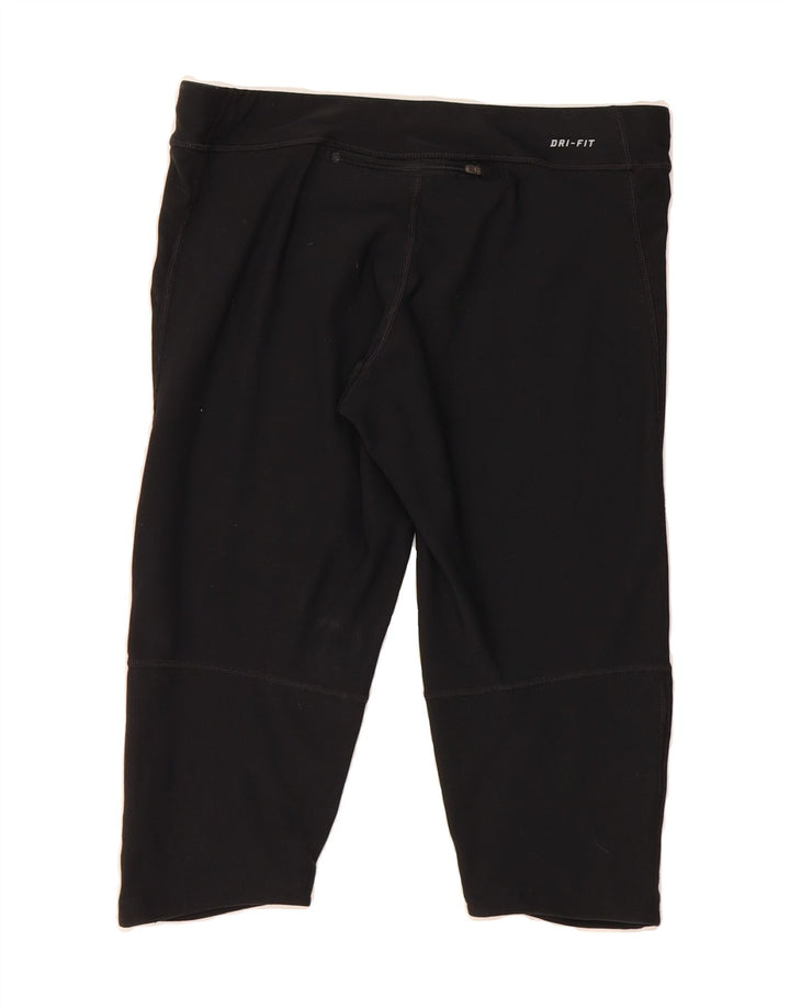 NIKE Womens Dri Fit Bermuda Sport Shorts UK 14 Medium Black Polyester Vintage Nike and Second-Hand Nike from Messina Hembry 