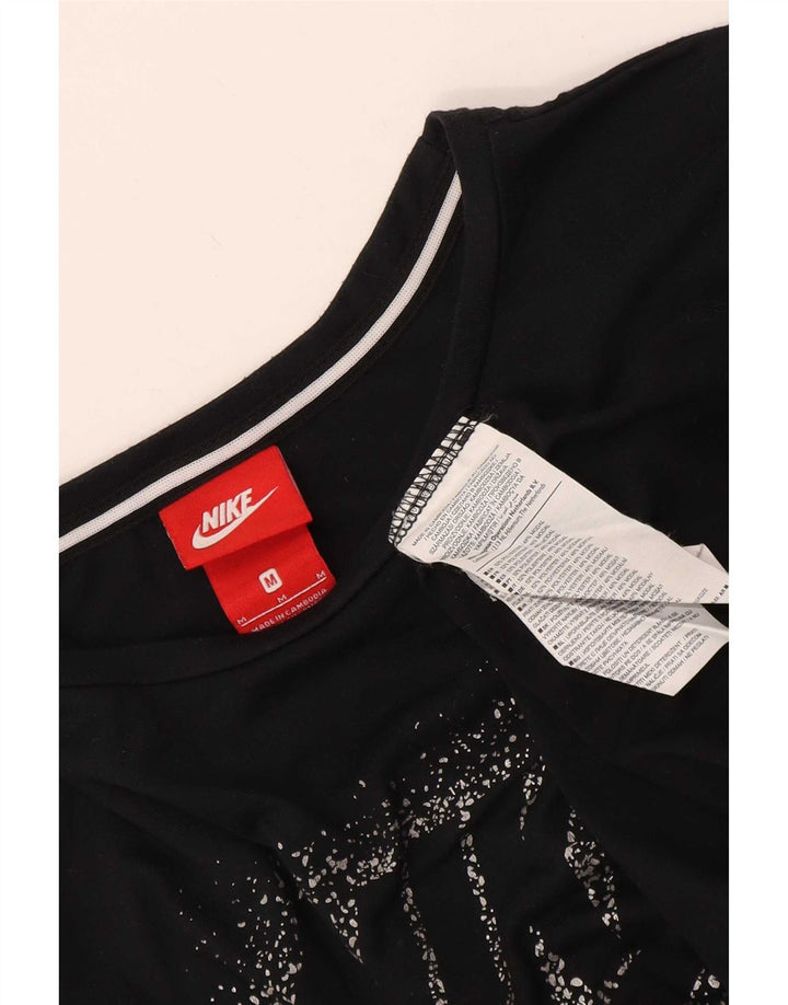 Nike Womens Graphic T-Shirt Top UK 14 Medium Black Polyester