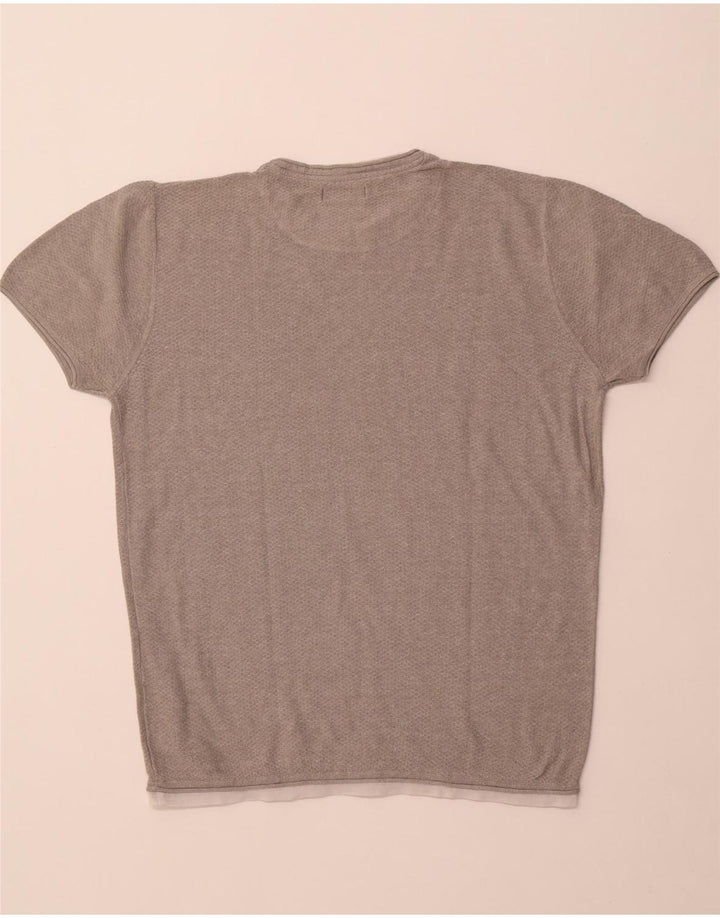 ZARA Mens T-Shirt Top Medium Grey