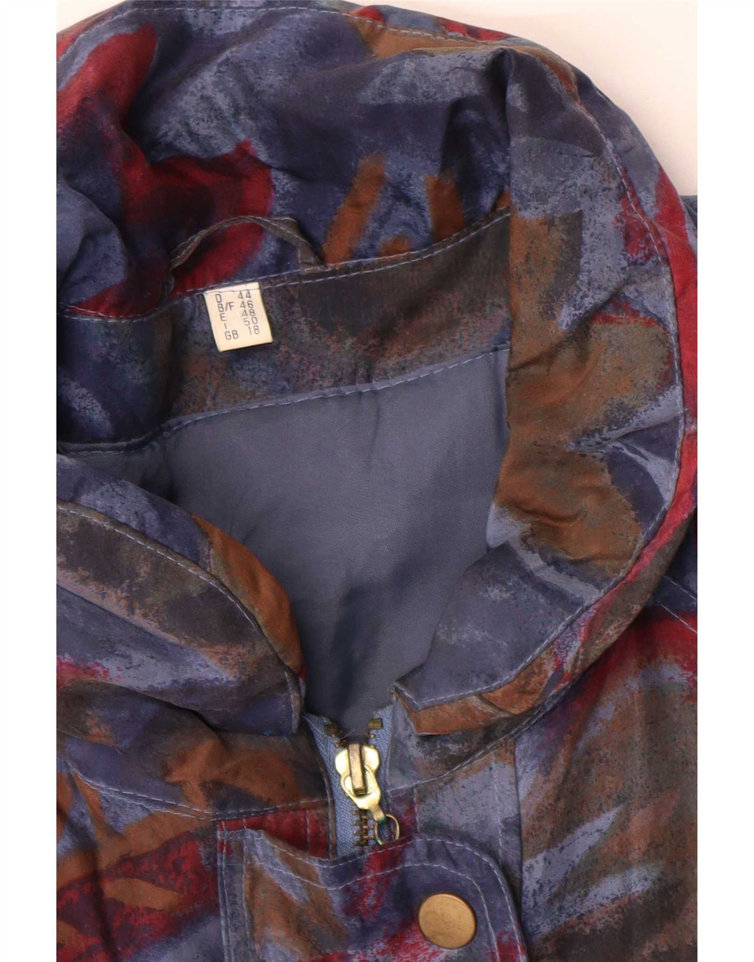 Vintage Womens Abstract Pattern Padded Coat UK 18 XL Multicoloured