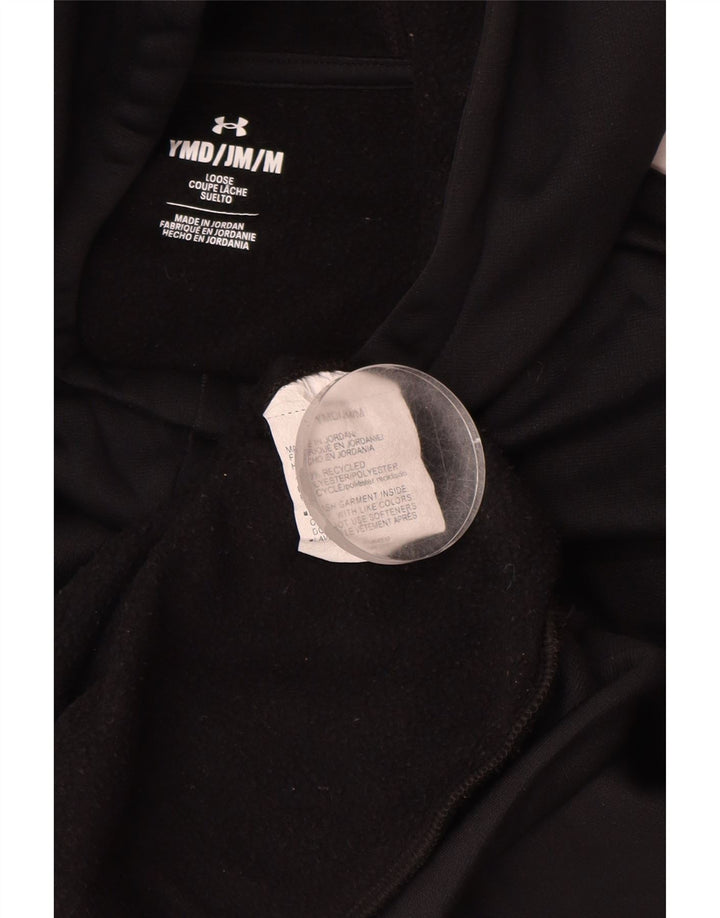 UNDER ARMOUR Girls loose Graphic Hoodie Jumper 9-10 Years Medium  Black