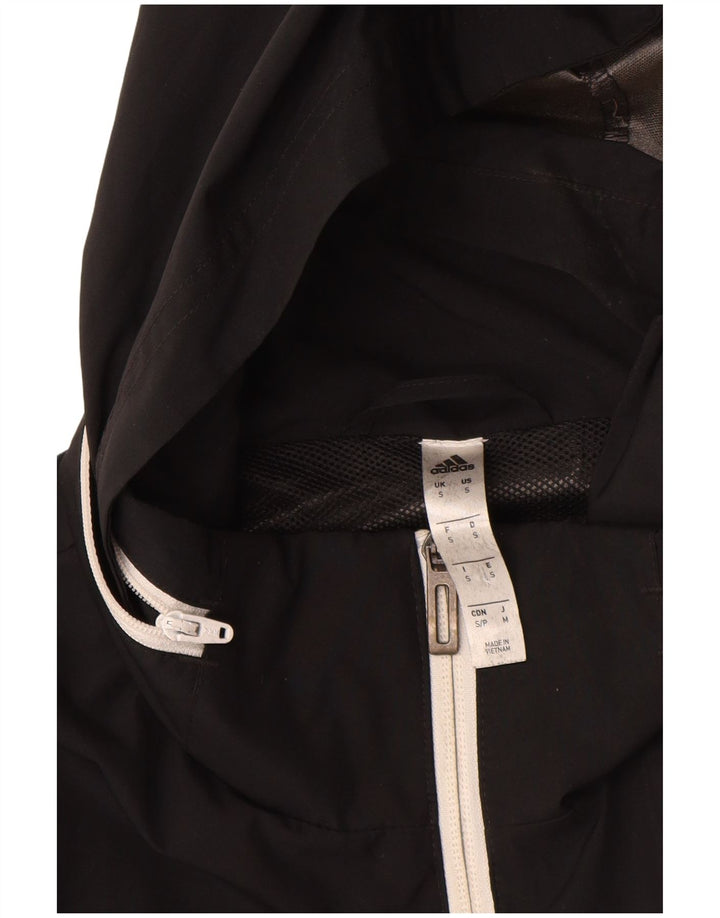 Adidas Mens Hooded Tracksuit Top Jacket  Small Black Polyester