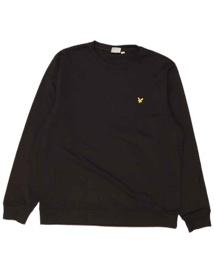 Lyle & Scott Mens Sweatshirt Jumper Large Black Polyester