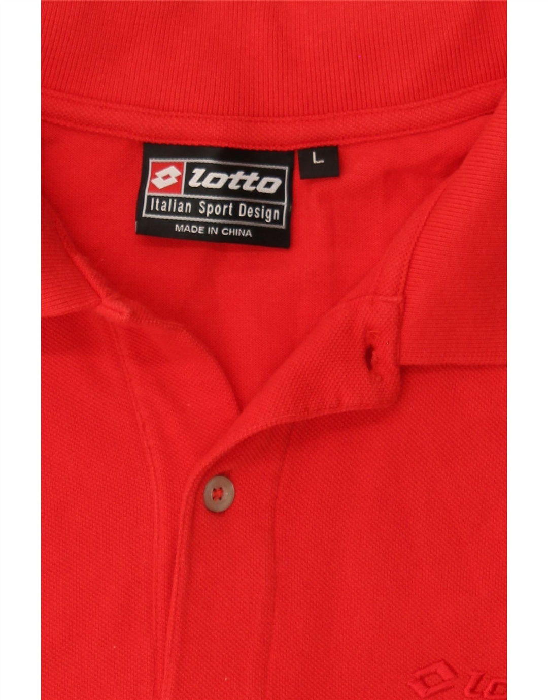 LOTTO Mens Polo Shirt Large Red Cotton Vintage Lotto and Second-Hand Lotto from Messina Hembry 