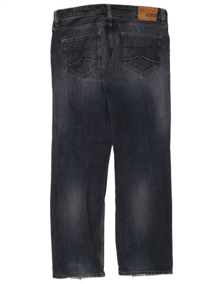 Mustang Mens Straight Jeans W34 L32 Blue Cotton