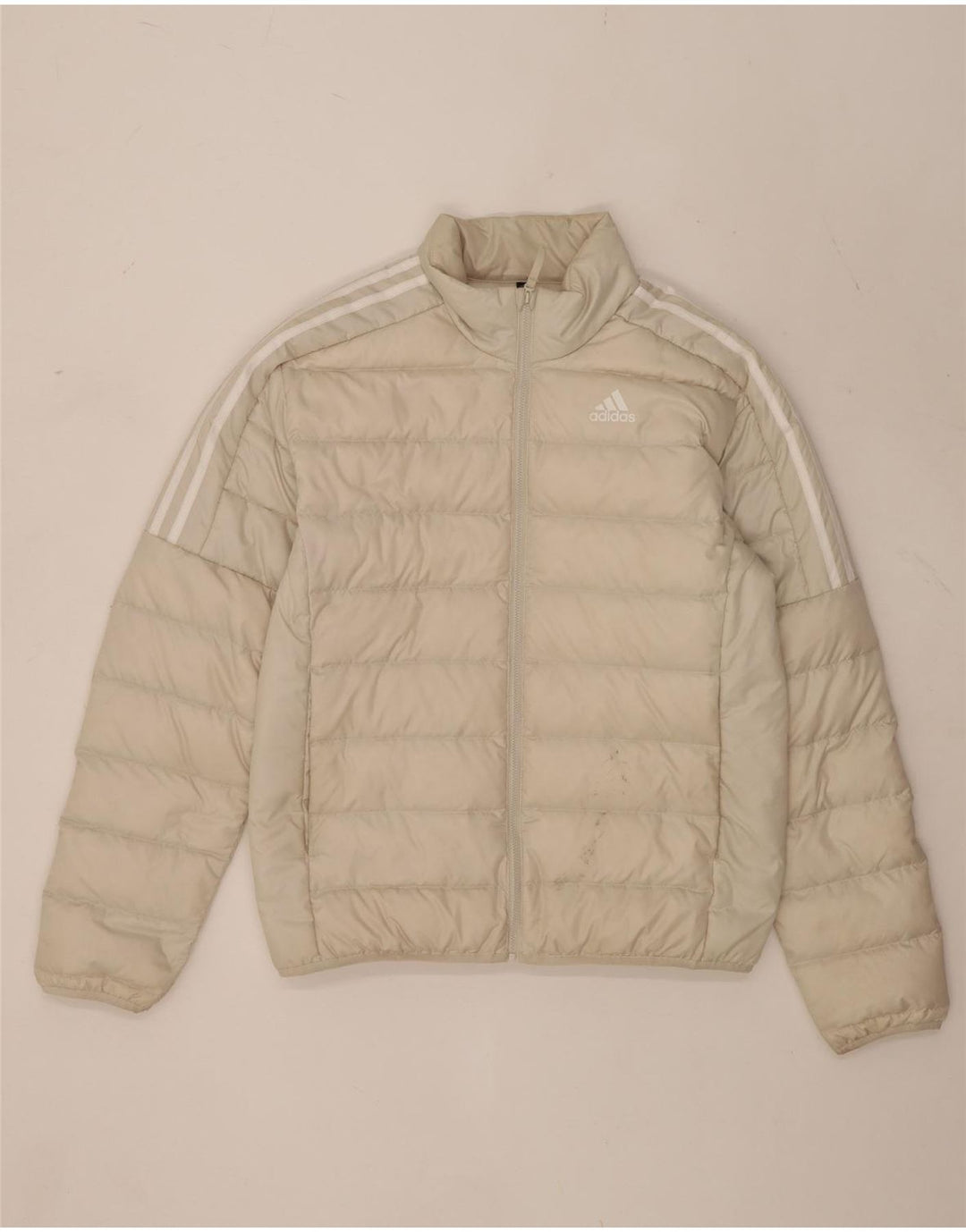 Adidas Mens Padded Jacket UK 38 Medium Beige Polyester