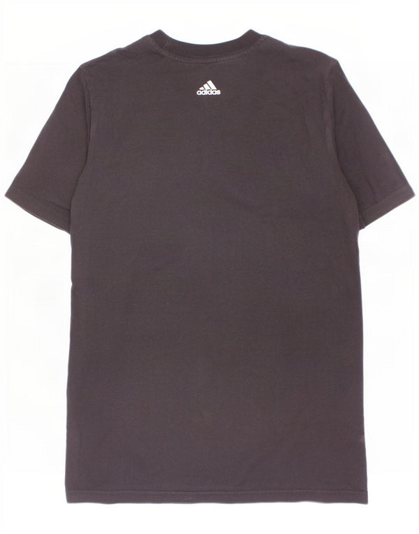 Adidas Boys Graphic T-Shirt Top 13-14 Years Black Cotton