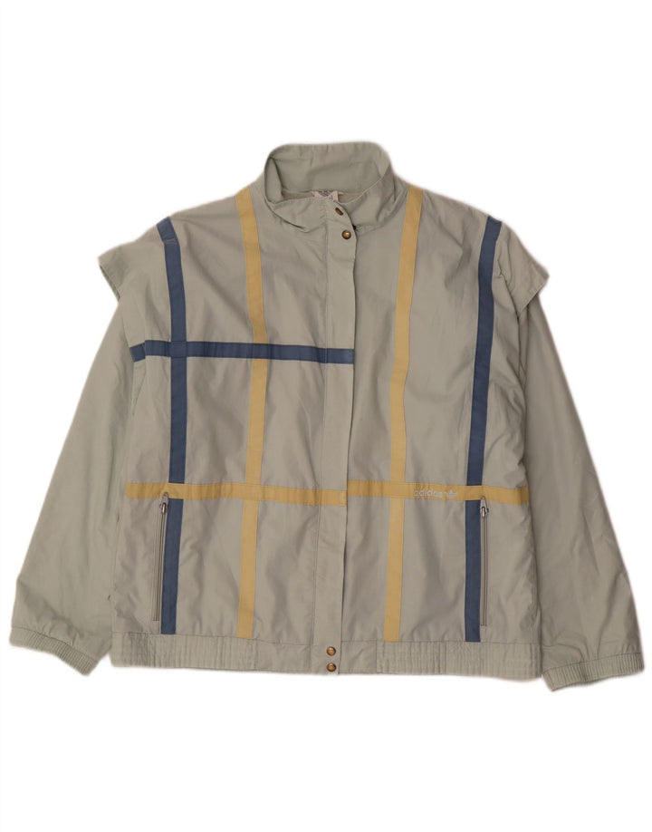 Adidas Womens Bomber Jacket UK 18 XL Green Check Cotton