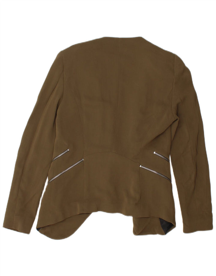 ZARA Womens Open Blazer Jacket UK 10 Small Khaki
