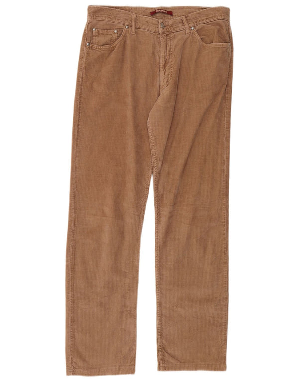 Carrera Mens Straight Corduroy Trousers IT 50 Large W34 L32 Brown Cotton