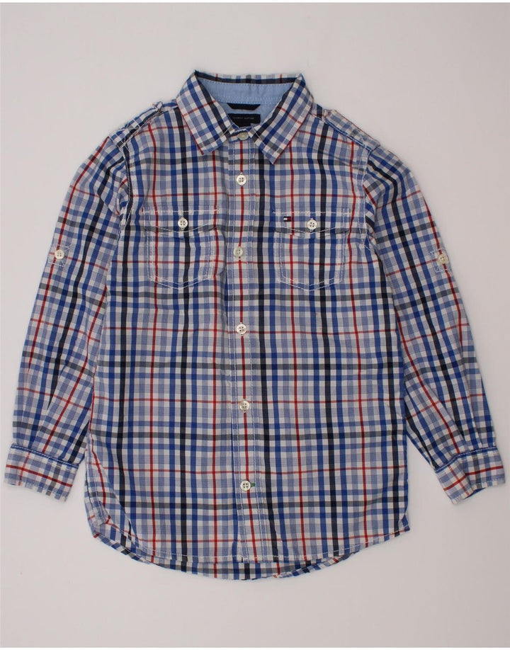 Tommy Hilfiger Boys Shirt 5-6 Years Blue Check Cotton