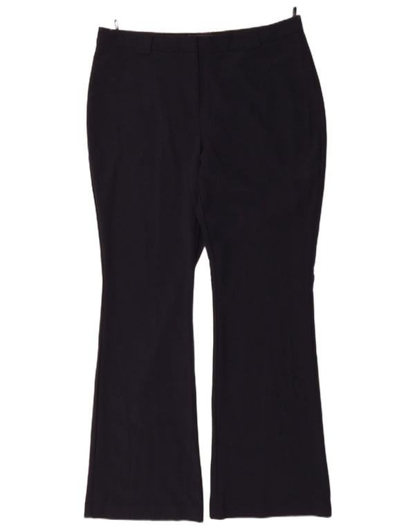 Marks & Spencer Womens High Waist Casual Trousers UK 16 Large W36 L32 Navy