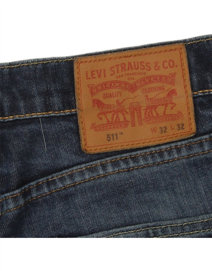Levi's Mens 511 Slim Jeans W32 L32 Navy Blue Cotton