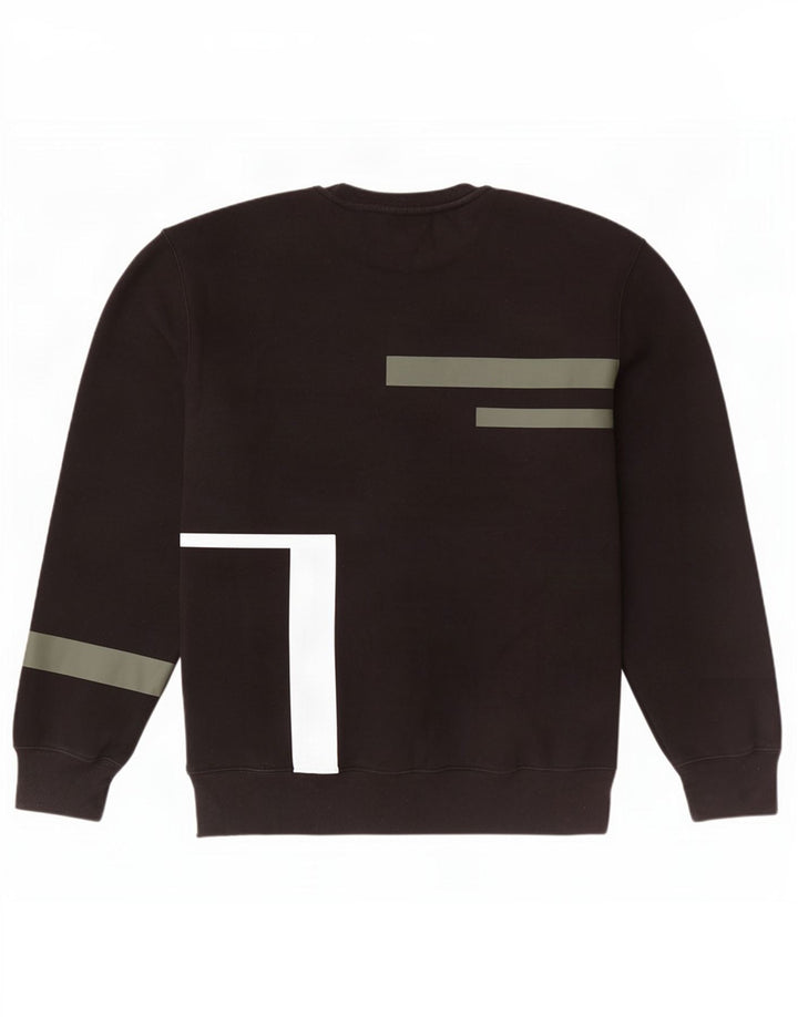 Champion Mens Graphic Sweatshirt Jumper Medium Black Colourblock Cotton