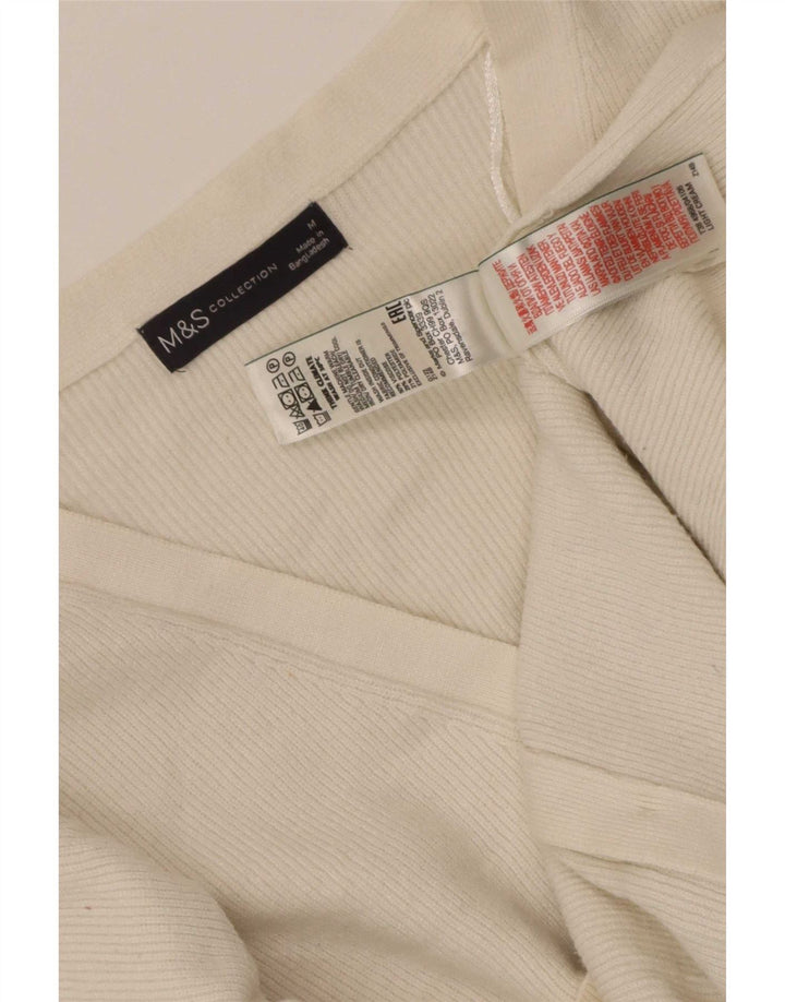 Marks & Spencer Womens Cardigan Sweater UK 14 Medium Beige Viscose