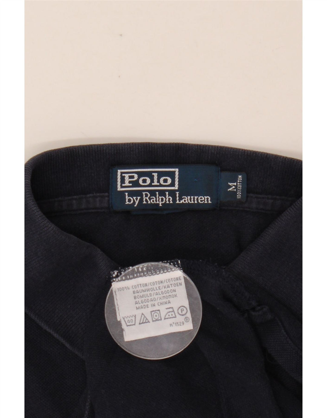 POLO RALPH LAUREN Mens Polo Shirt Medium Navy Blue Cotton