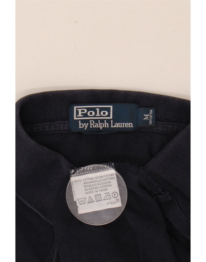 POLO RALPH LAUREN Mens Polo Shirt Medium Navy Blue Cotton