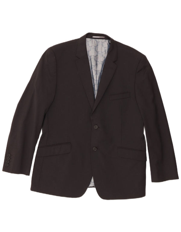 Ted Baker Mens 2 Button Blazer Jacket UK 42 XL Black Wool
