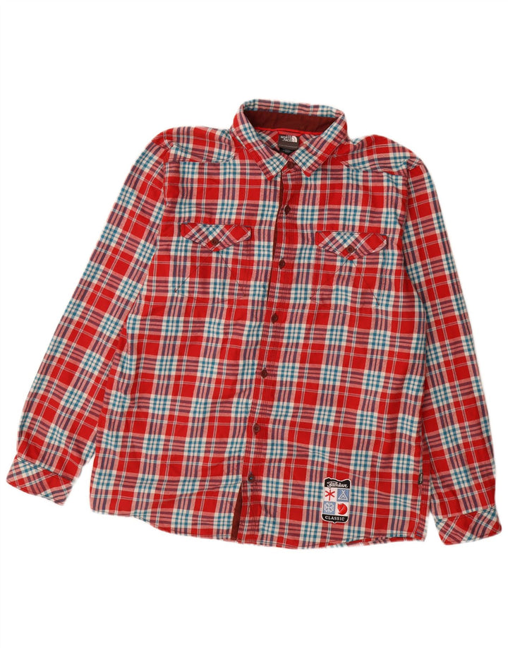 The North Face Mens Flannel Shirt Large Red Check Polyester