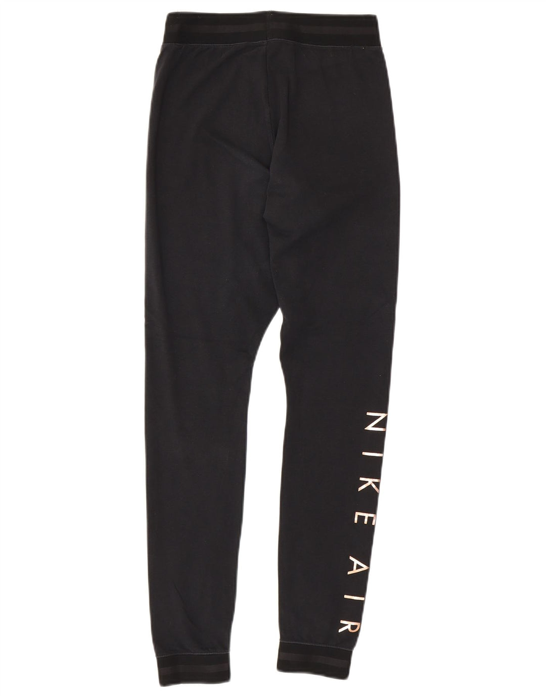 NIKE Womens Graphic Tracksuit Trousers Joggers UK 8 Small Black Cotton