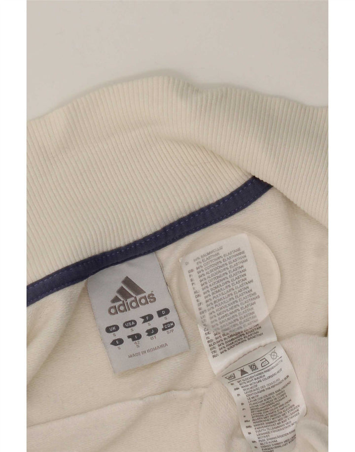 Adidas Womens Tracksuit Top Jacket Small White Cotton