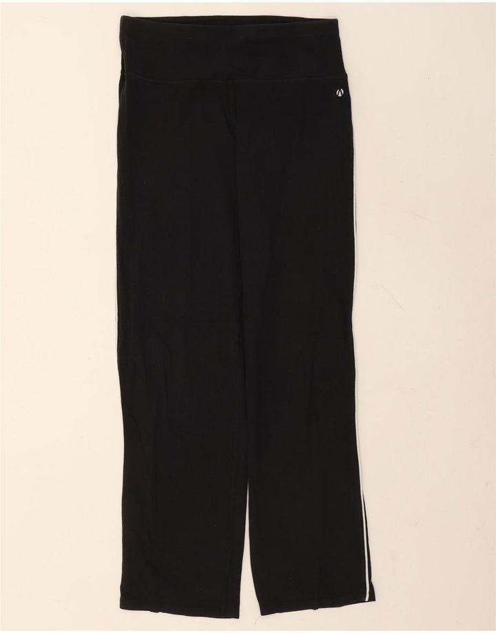 Marks & Spencer Womens Tracksuit Trousers UK 12 Medium Black Cotton
