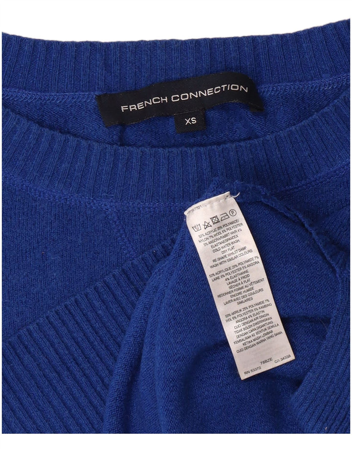 French Connection Womens Boat Neck Jumper Sweater UK 6 XS Blue Classic