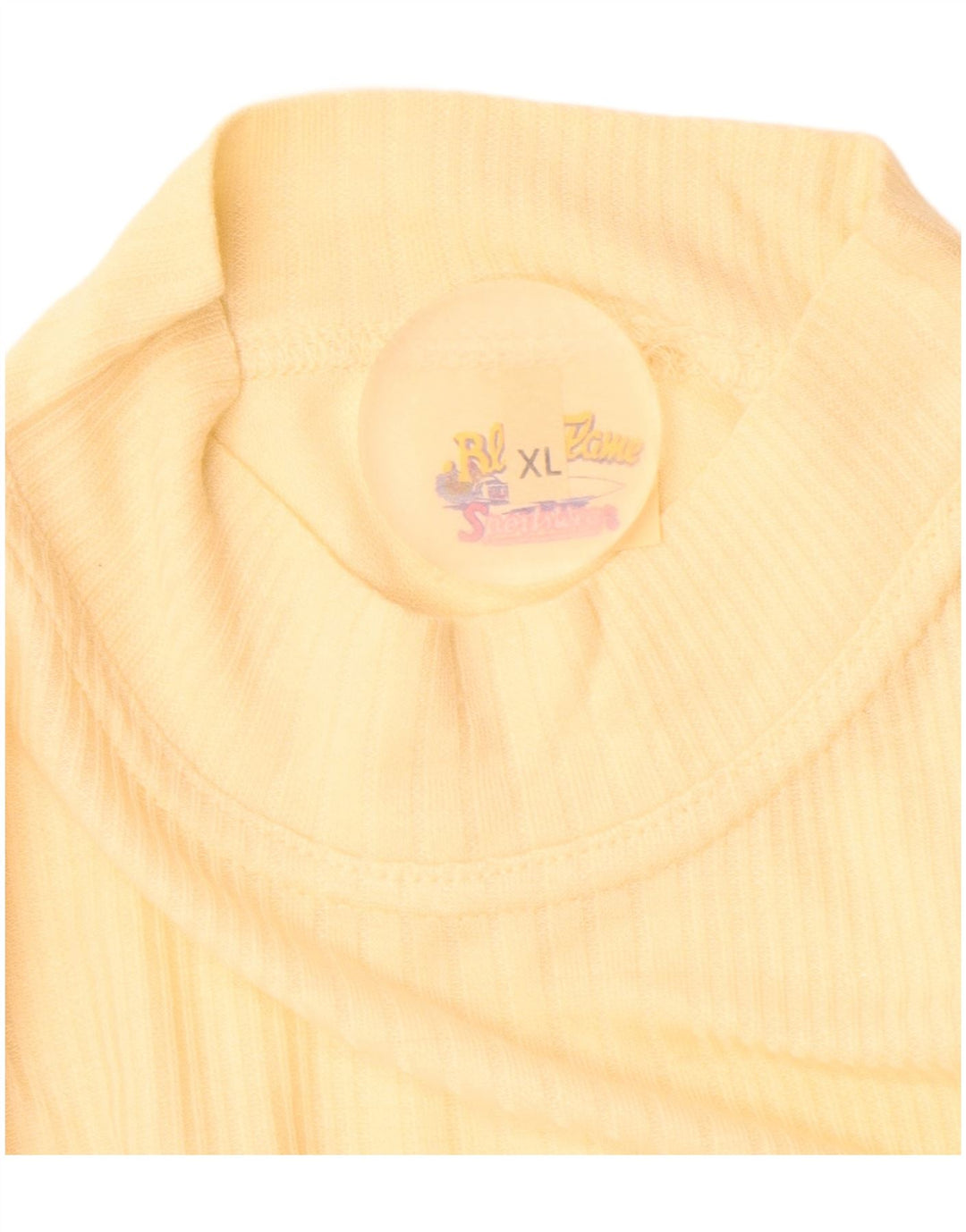 BLUE FLAME Mens T-Shirt Top XL Yellow Viscose