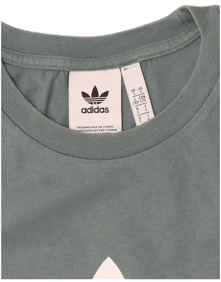 ADIDAS Mens Graphic T-Shirt Top Large Blue