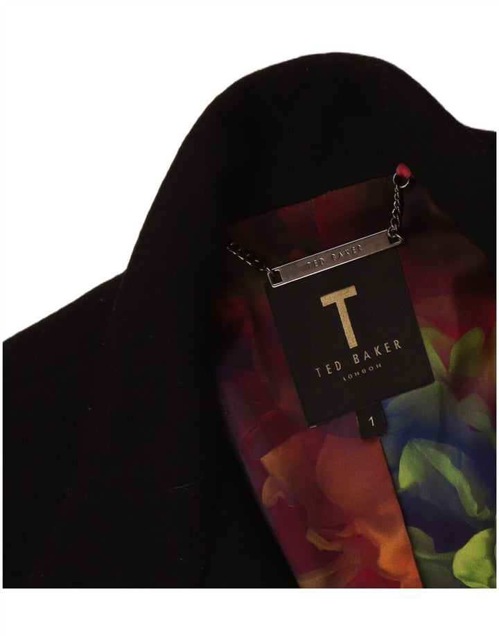 Ted Baker Womens Oversized Open Overcoat Size 1 XS Black