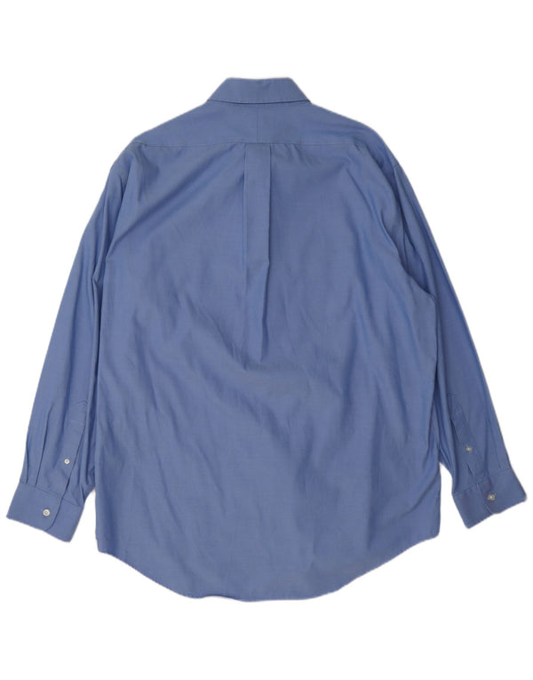 Lands End Mens Shirt Size 17 43 XL Blue Cotton