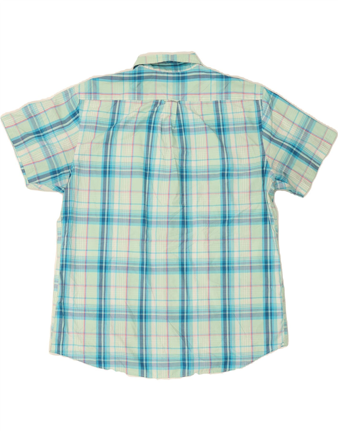 IZOD Mens Short Sleeve Shirt 2XL Blue Check Cotton Vintage Izod and Second-Hand Izod from Messina Hembry 