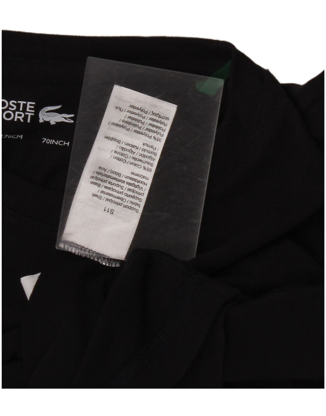 LACOSTE Boys Graphic Top Long Sleeve 15-16 Years Navy Blue Cotton