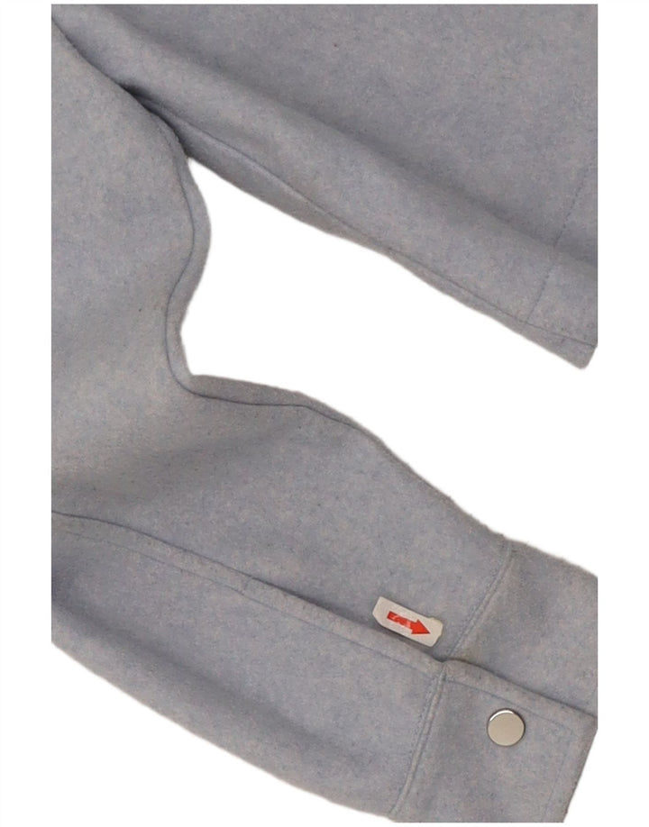 Zara Womens Crop Bomber Jacket UK 16 Large Blue Polyester