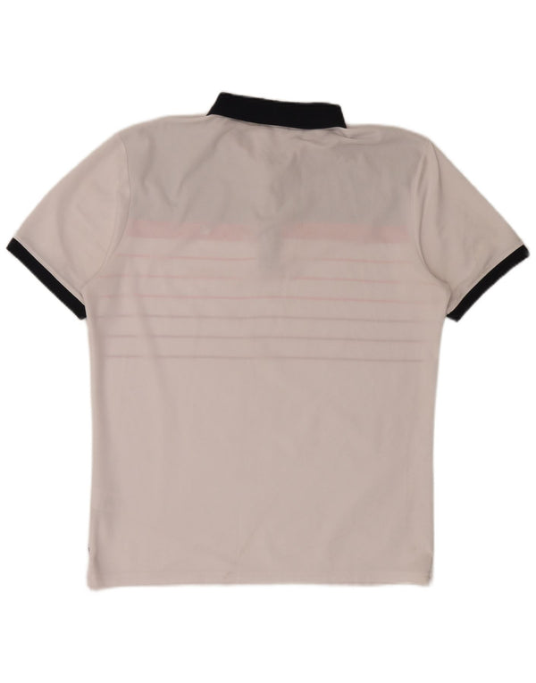 Calvin Klein Mens Polo Shirt Large White Colourblock Polyester