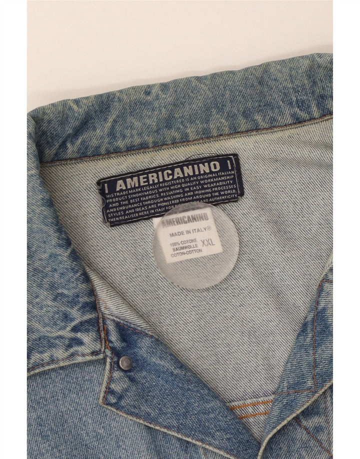 Americanino Mens Denim Jacket UK 44 2XL Blue Cotton