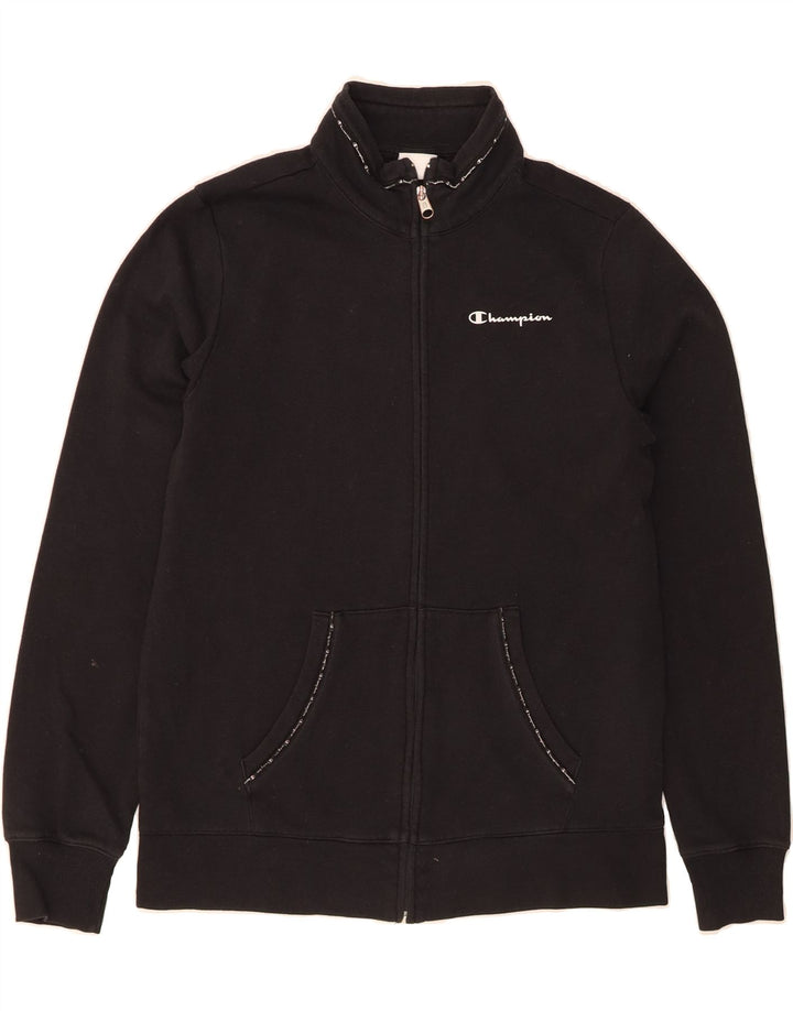 CHAMPION Mens Graphic Tracksuit Top Jacket Large Black Cotton Vintage Champion and Second-Hand Champion from Messina Hembry 