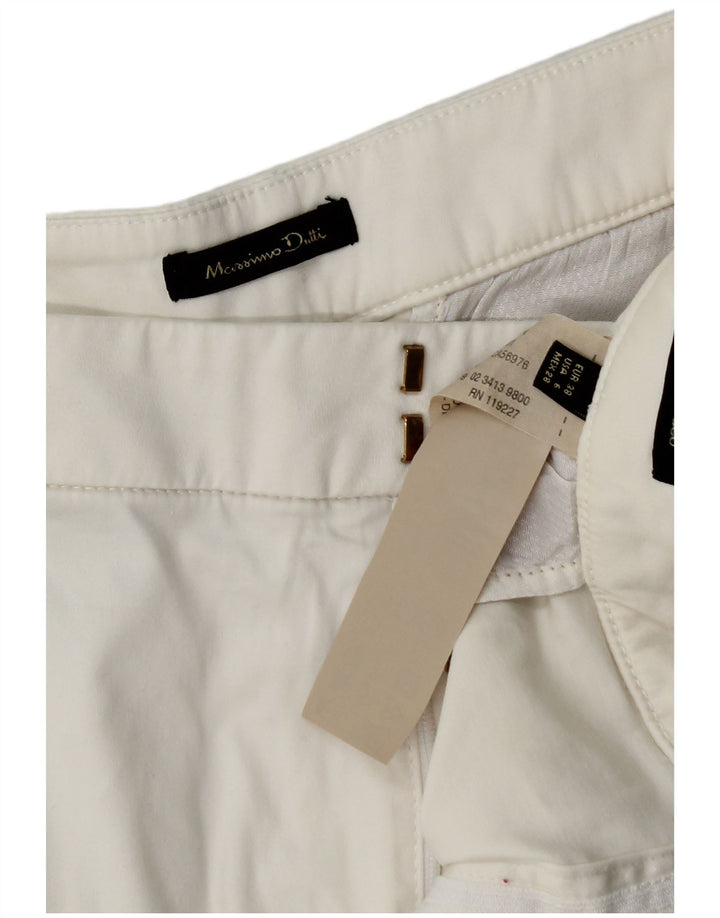 Massimo Dutti Womens Chino Shorts EU 38 Small W28 White Cotton