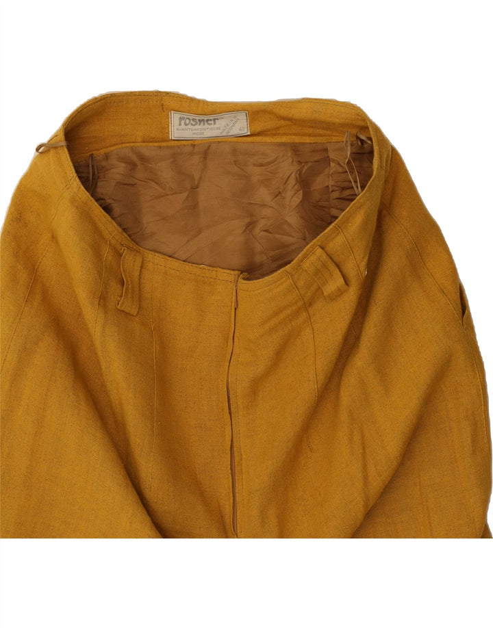 ROSNER Womens Pencil Skirt EU 40 Medium W30  Yellow Linen Vintage Rosner and Second-Hand Rosner from Messina Hembry 