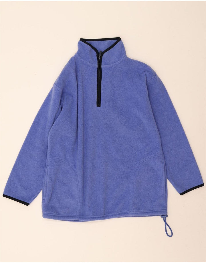 ST. BERNARD Womens Zip Neck Fleece Jumper UK 10/12 Medium Blue Polyester Vintage St. Bernard and Second-Hand St. Bernard from Messina Hembry 