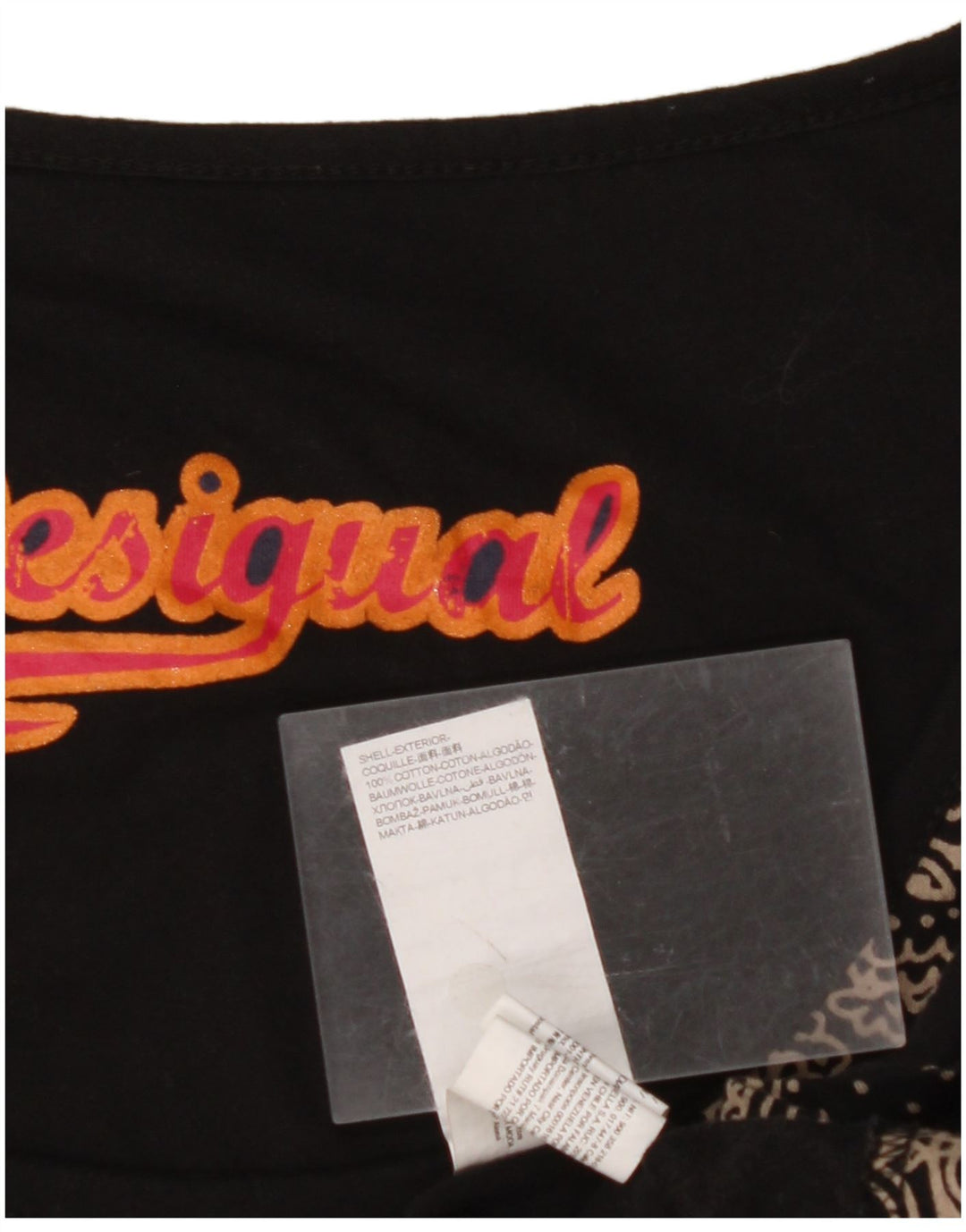 DESIGUAL Womens Graphic Asymmetrical Dress UK 14 Medium Black Paisley