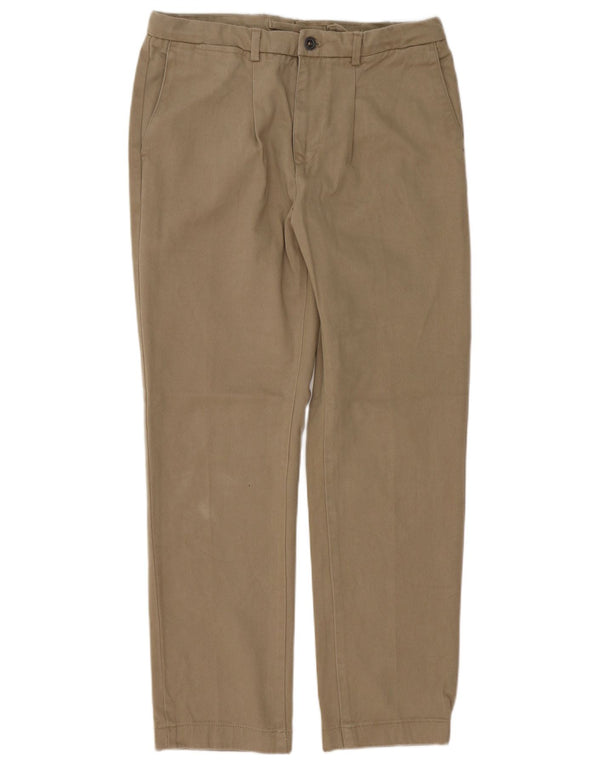 Vintage Mens Straight Chino Trousers W34 L30 Beige