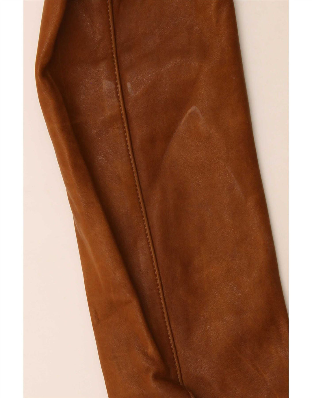 Massimo Dutti Womens 3 Button Leather Blazer Jacket UK 8 Small Brown