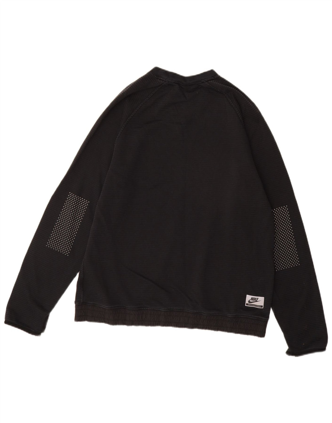 NIKE Mens Sweatshirt Jumper Large Black Striped Cotton