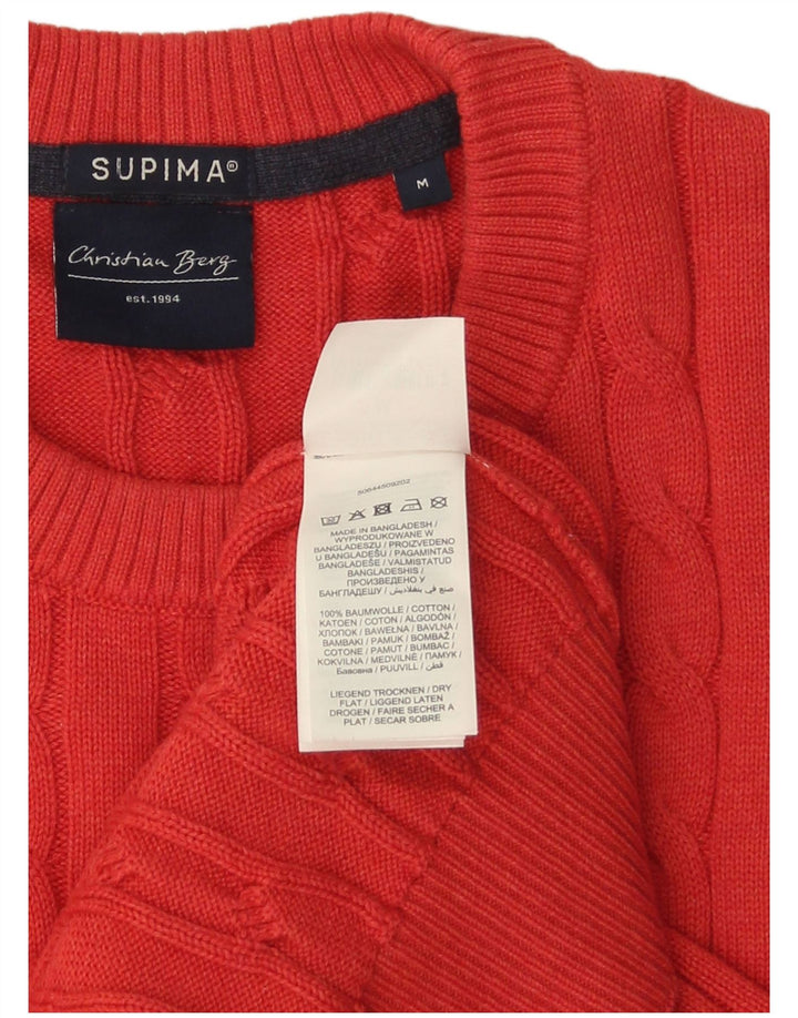Christian Berg Mens Crew Neck Jumper Sweater Medium Red Cotton
