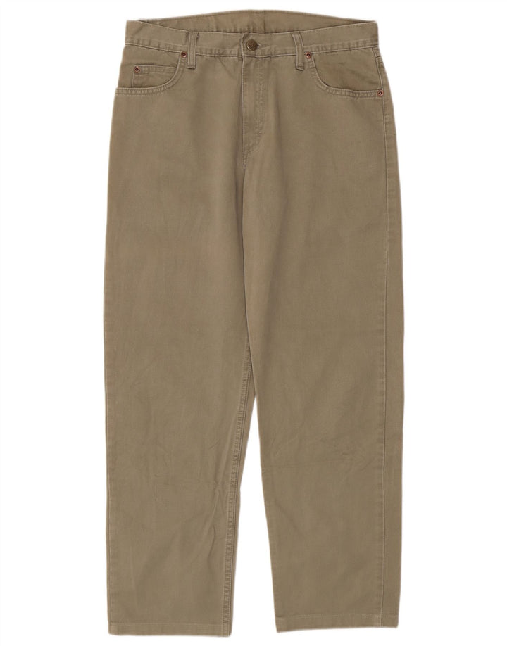 LEE Mens Brooklyn Straight Casual Trousers W32 L30 Khaki Cotton